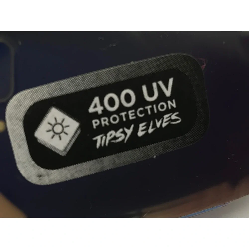Tipsy Elves Retro Shield Sunglasses Blue‎ Yellow UV400 Performance Eyewear Case